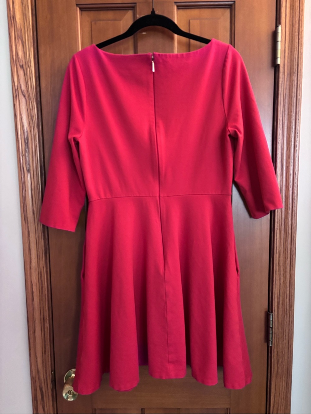 Kate Spade Dark Watermelon 3/4 Sleeve Fit and Flare Dress - Picture 2 of 12